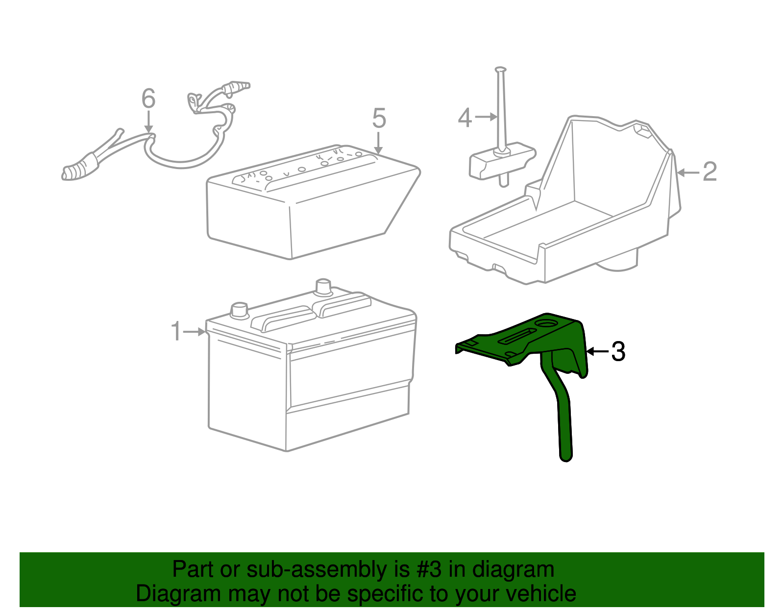Battery Tray Brace - Ford (YF1Z-10A666-AE)