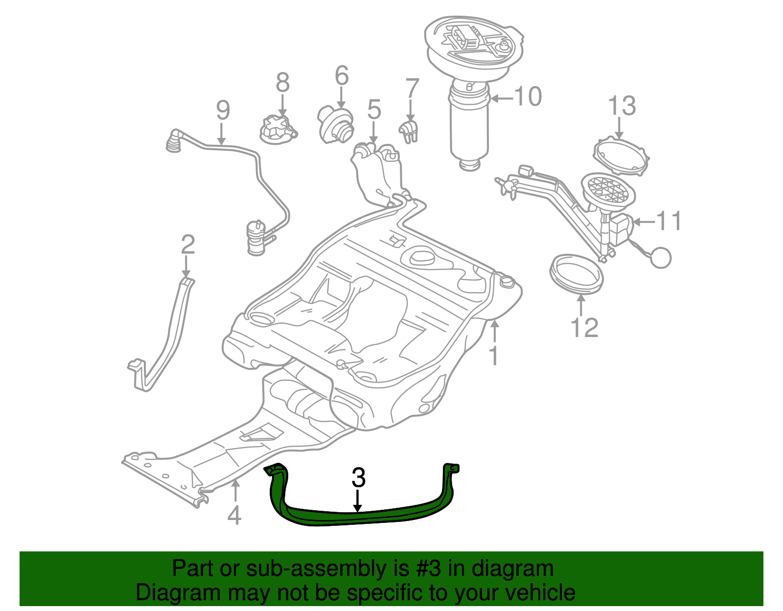 Fuel Tank Strap - Volkswagen (8E0-201-653-K)