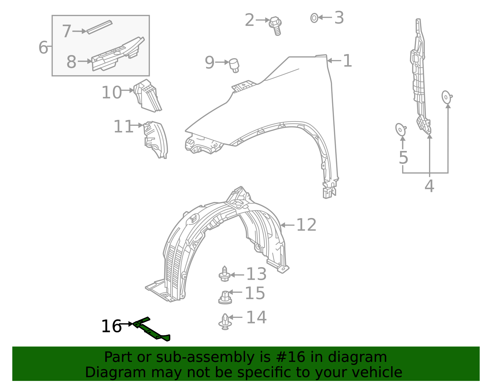 thumbnail image 2 of Front Fender Liner Splash Guard Set For Toyota Sequoia 2008-2020 - Left & Right, Car Wash Safe 2 of 5
