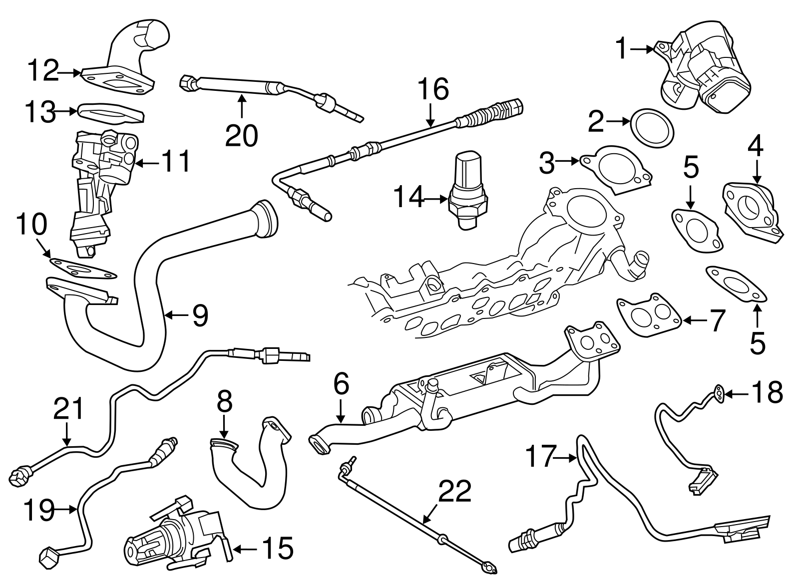 642-140-29-08-64 - Exhaust Gas Re-circulator Pipe Mercedes