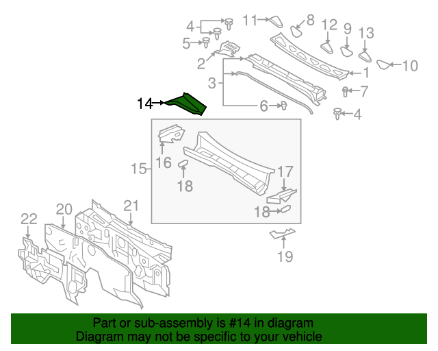 Toyota 55706-35040 Cowl Panel Sub-Assembly