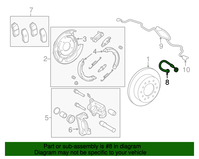 20072021 Toyota Tundra Brake Hose 90947A2089 Toyota Parts Center