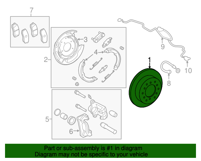 thumbnail image 2 of Genuine Toyota Rear Disc Brake Rotor - OEM 42431-0C011, Direct Fit For Select Models 2 of 4