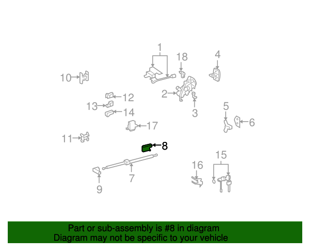 20072014 Toyota FJ Cruiser Door Lock Rod Bracket (Left, Lower) 68948