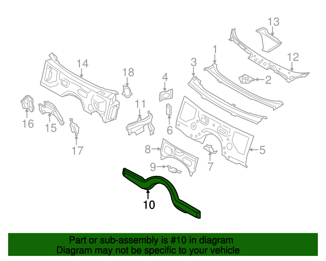 41-11-7-204-073 - Supporting strut, front wall 2009-2019 BMW ...