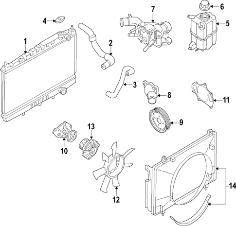 Cooling System for 2017 Nissan TITAN Nissan OEM Parts Direct
