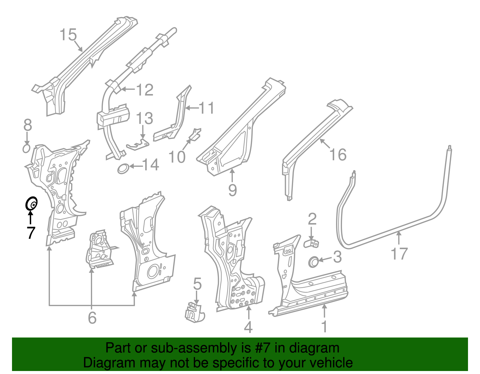 Outer Hinge Pillar Panel Hole Plug - Buick (90306774)