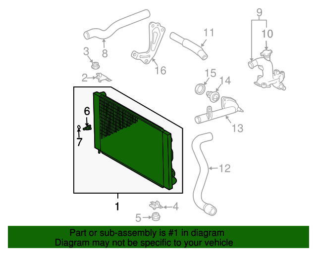 Eng Code: 2GRFE Electronic UAC fits 14-16 Toyota Sienna Radiator-Limited MFI