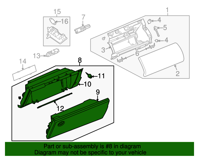 2009 Land Rover Range Rover Glove Box Assembly LR009191 OEM Parts Online