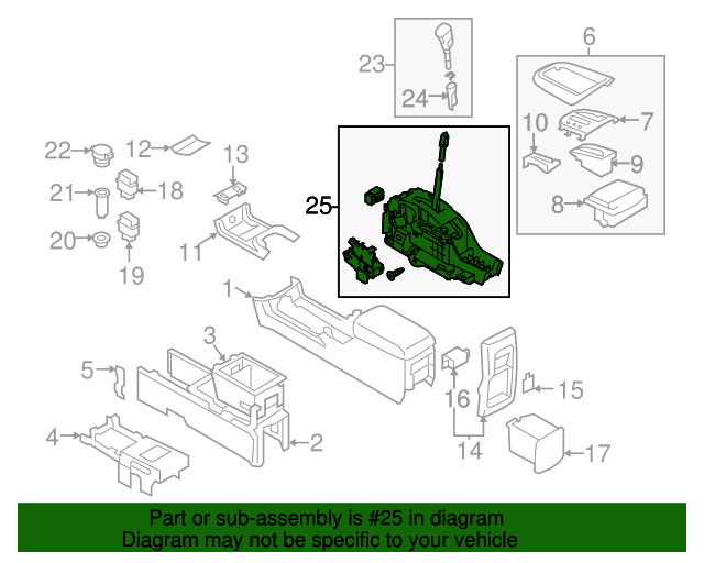 20092014 Nissan Murano Gear Shift Assembly 349011AA1E Nissan Parts Plus