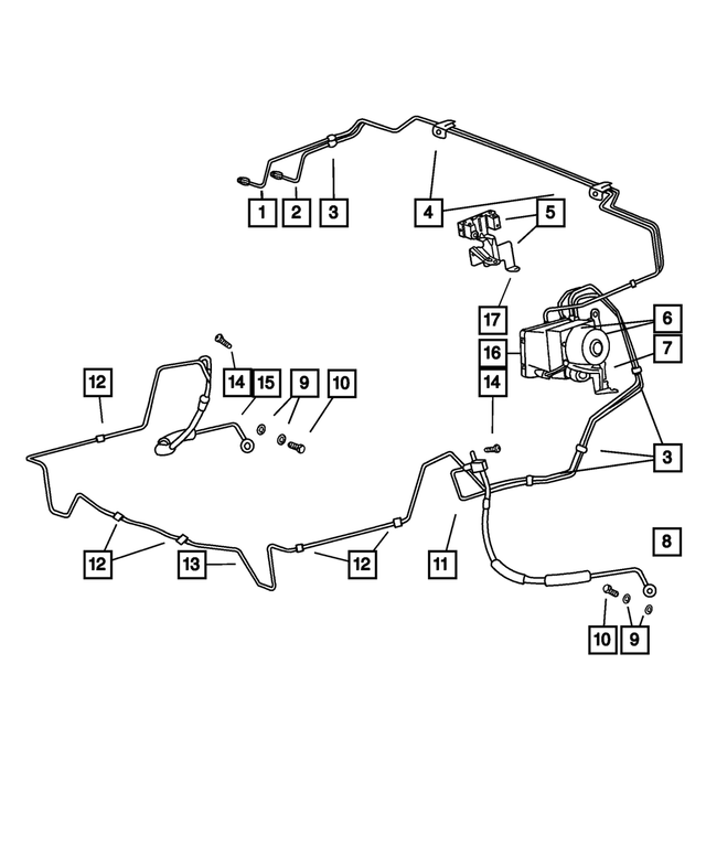 20022007 Jeep Liberty Brake Hose, Right 52128312AC My Mopar Parts