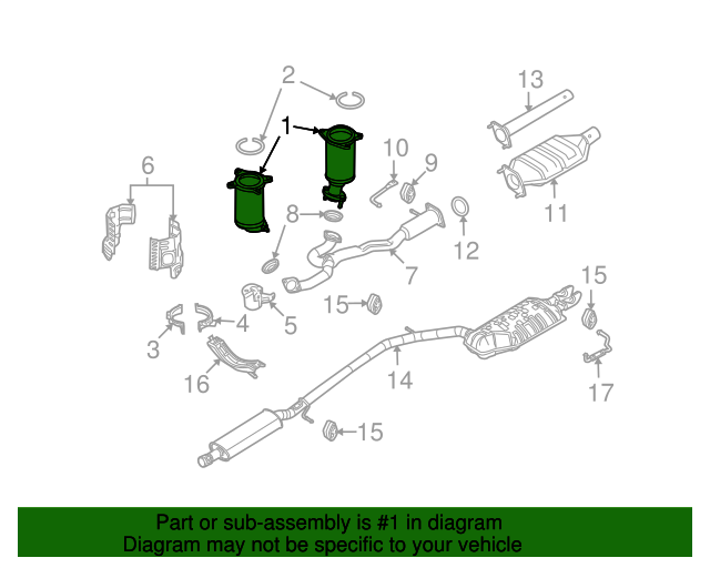 20082009 Ford OEM Catalytic Converter 8G1Z5E212H Ford Parts Center