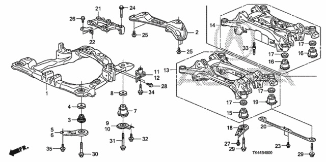 Front Sub Frame - Rear Beam for 2010 Acura TL #0