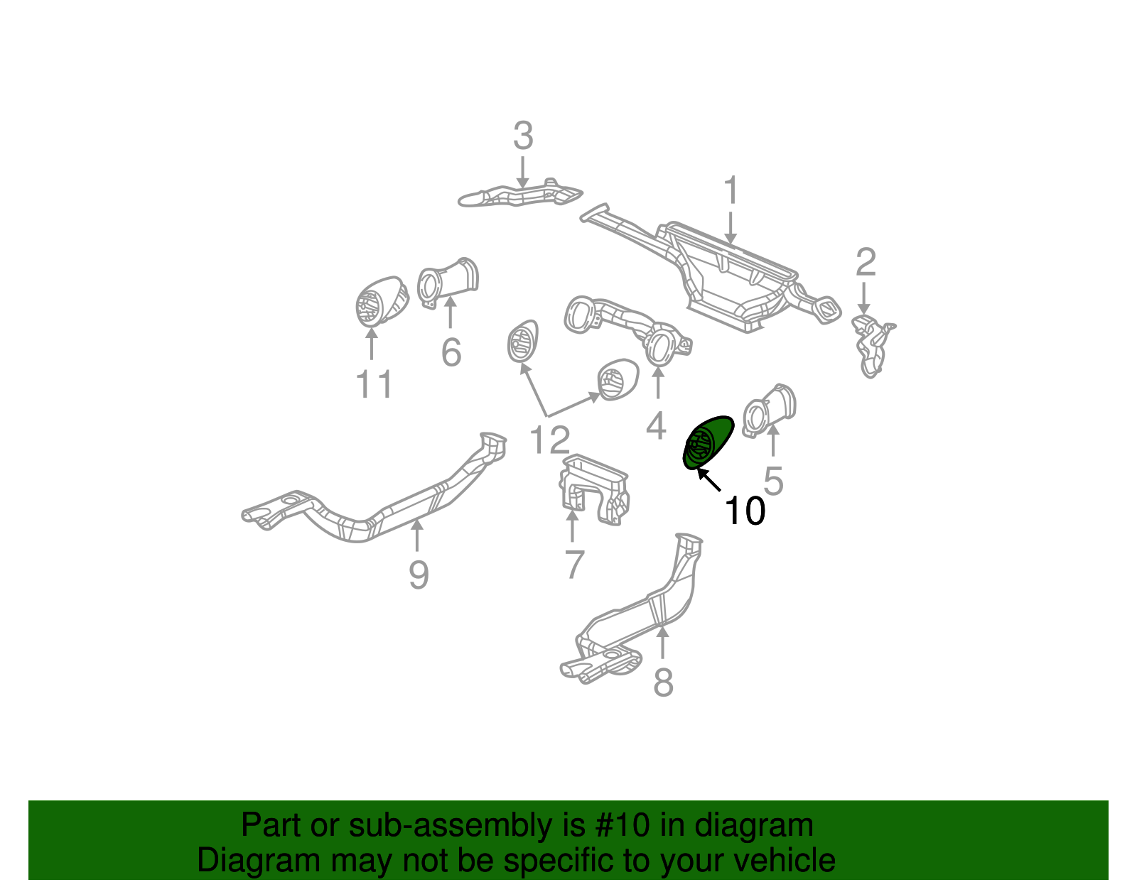 Outlet Assembly, I/P Otr Air *Neutral - GM (10394288)