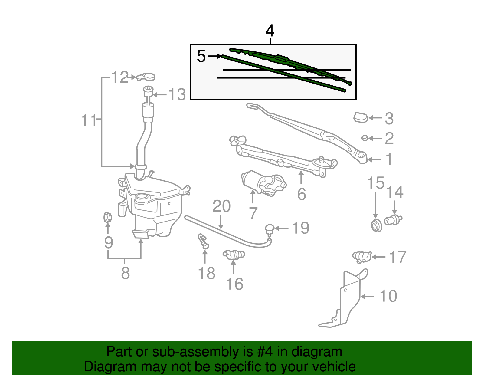 Windshield Wiper Blade (Left, Front) - Toyota (85222-48040)