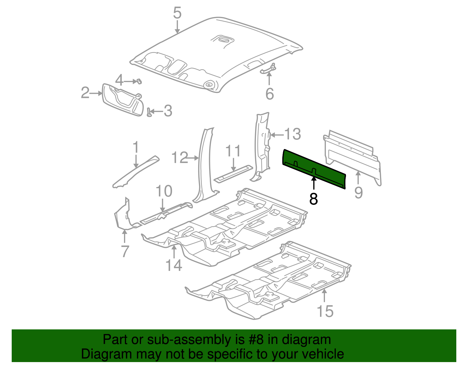 Rear Glass Molding - GM (89024318)