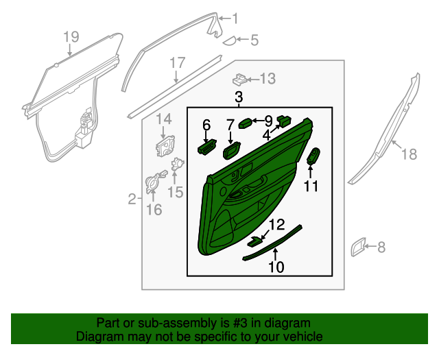 2013 Hyundai Equus Door Trim Panel 833063NED0W5R OEM Parts Online