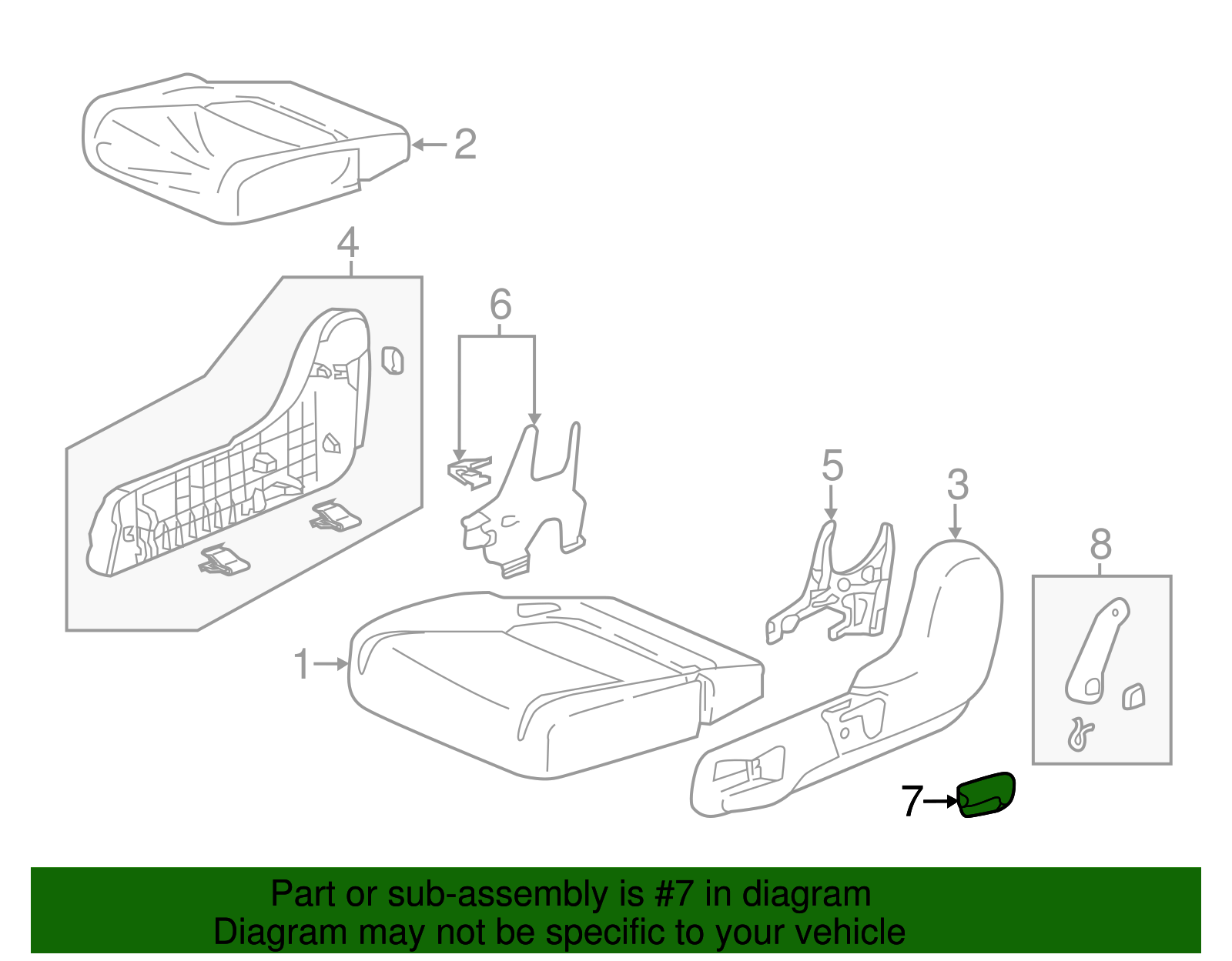 Genuine OEM Honda Pilot Driver's Front Power Seat Reclining Cover (2003-2008) – Saddle Beige, Left Side
