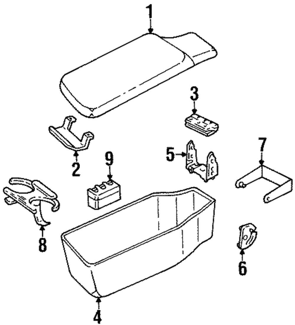 Holder Assembly, Coin F/Seat Stor A/Rst       *Black - GM (12504901)