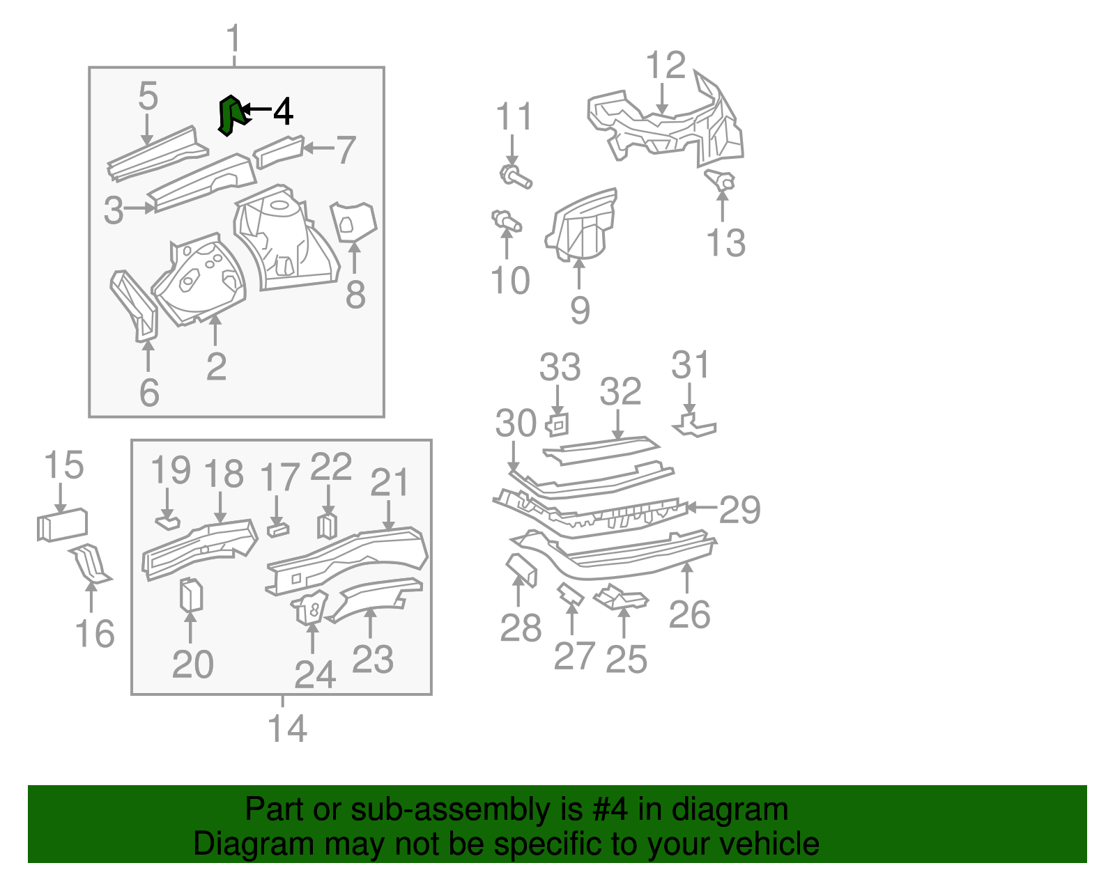 Inner Reinforced Support Bracket - Toyota (53835-0E040)