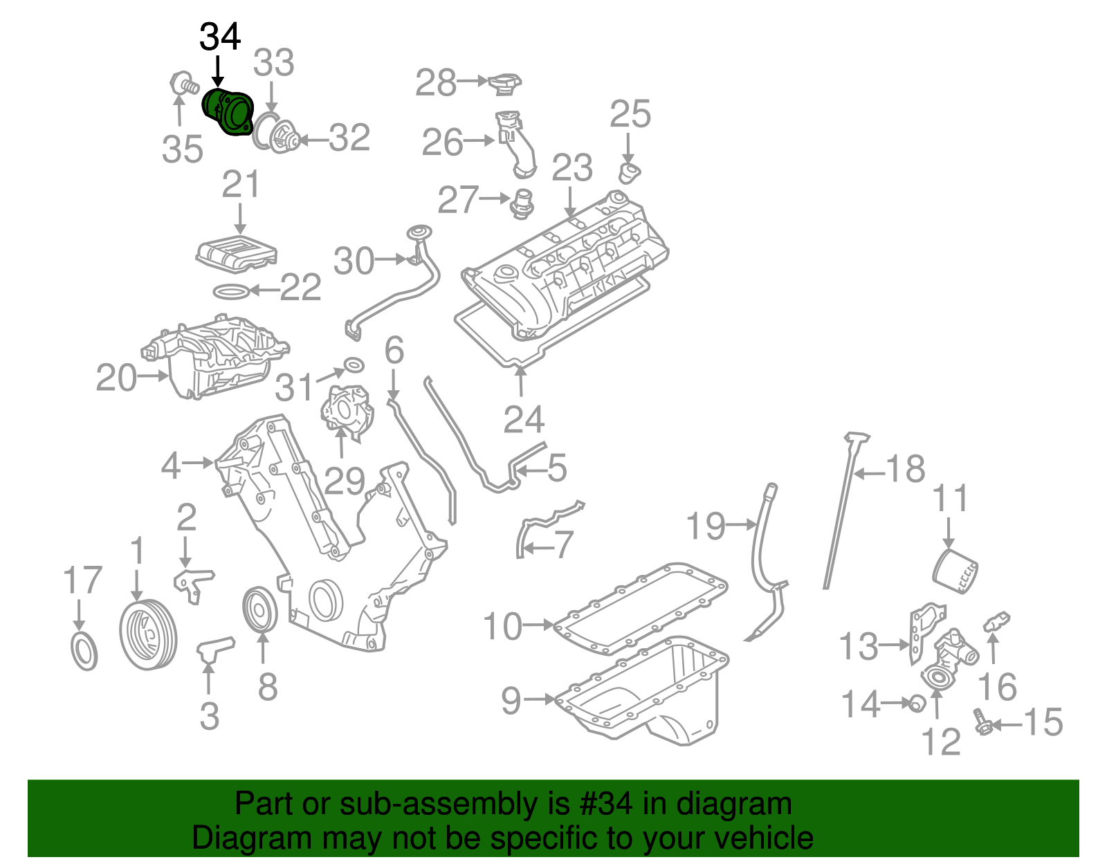 Thermostat Housing - Ford (XL1Z-8592-CB)