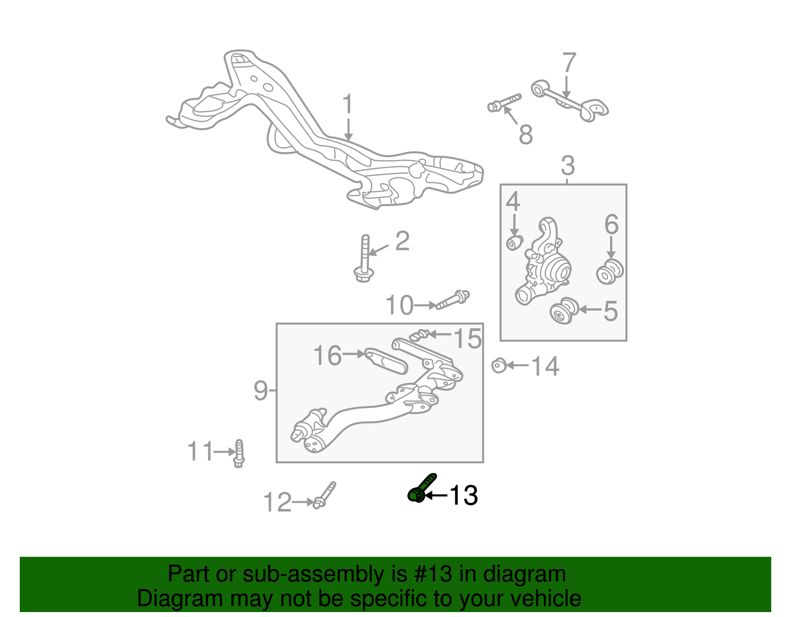 52387-S5A-000 - 2003-2011 Honda - Bolt Trailing Arm Adjust | Genuine ...