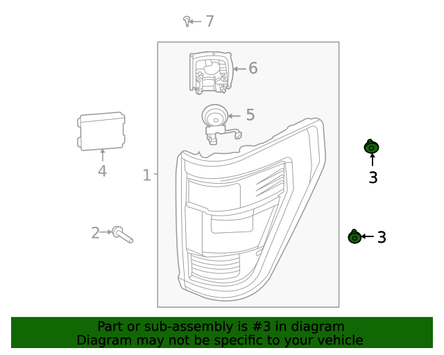 20212023 Ford Tail Lamp Assembly Retainer w721530s300