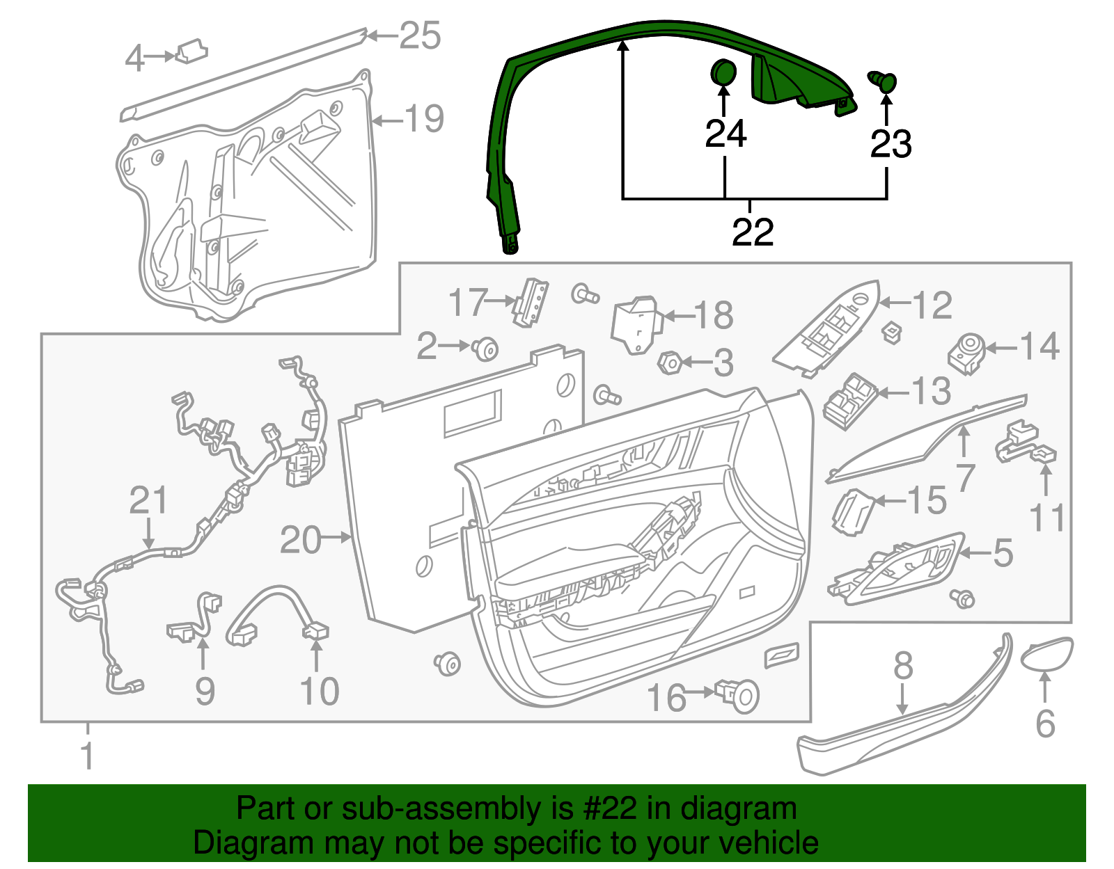 Front Driver Side Door Window Garnish Molding - GM (84012397)