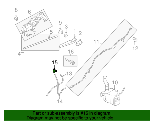 19922023 Subaru Washer Hose Joint 86638KG030 Subaru Parts Store