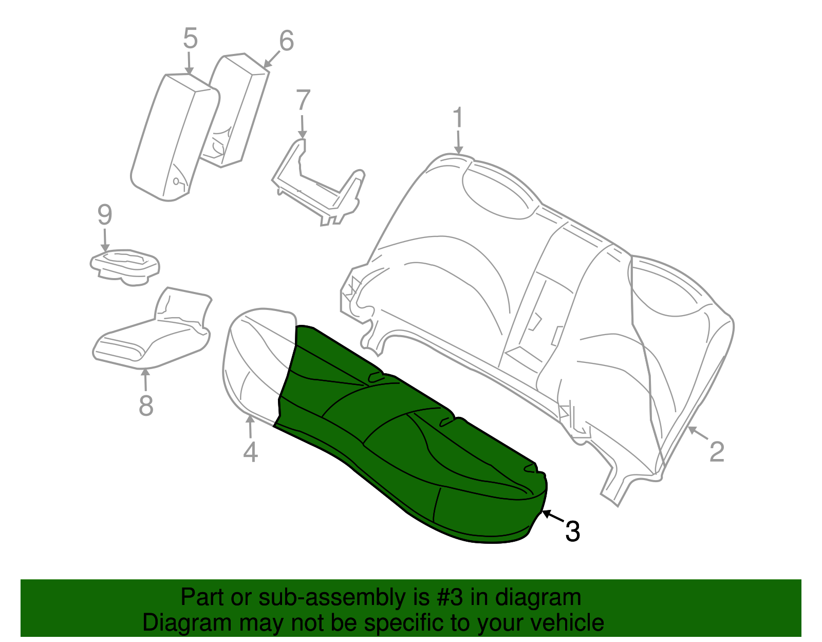 Seat Cover - Ford (YW3Z-5463804-AAA)