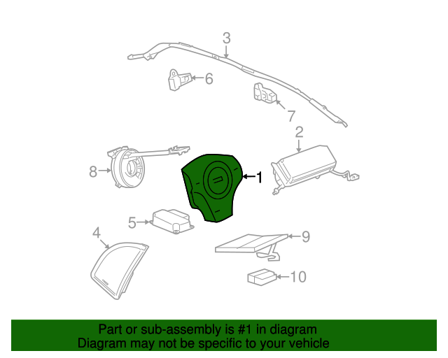 20082012 Chevrolet Malibu Ebony Steering Wheel Airbag 20963721