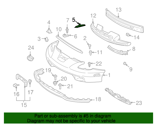 9095901577 Bumper Cover Retainer 20002005 Toyota Celica Bam