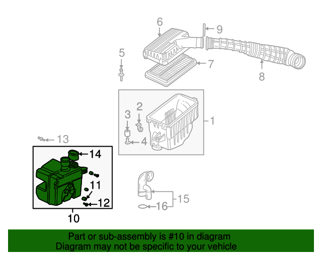 17230PAAA01 Chamber Assembly, Resonator 19982002 Honda Accord