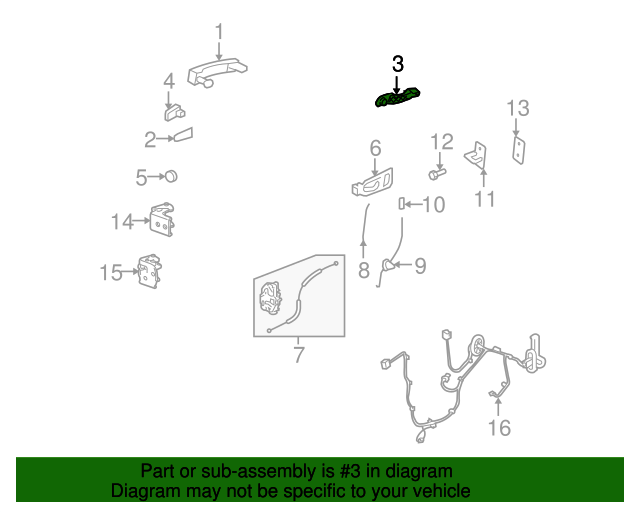 20062017 GM Driver Side Exterior Door Handle Bracket 20910589 GMPartsNow
