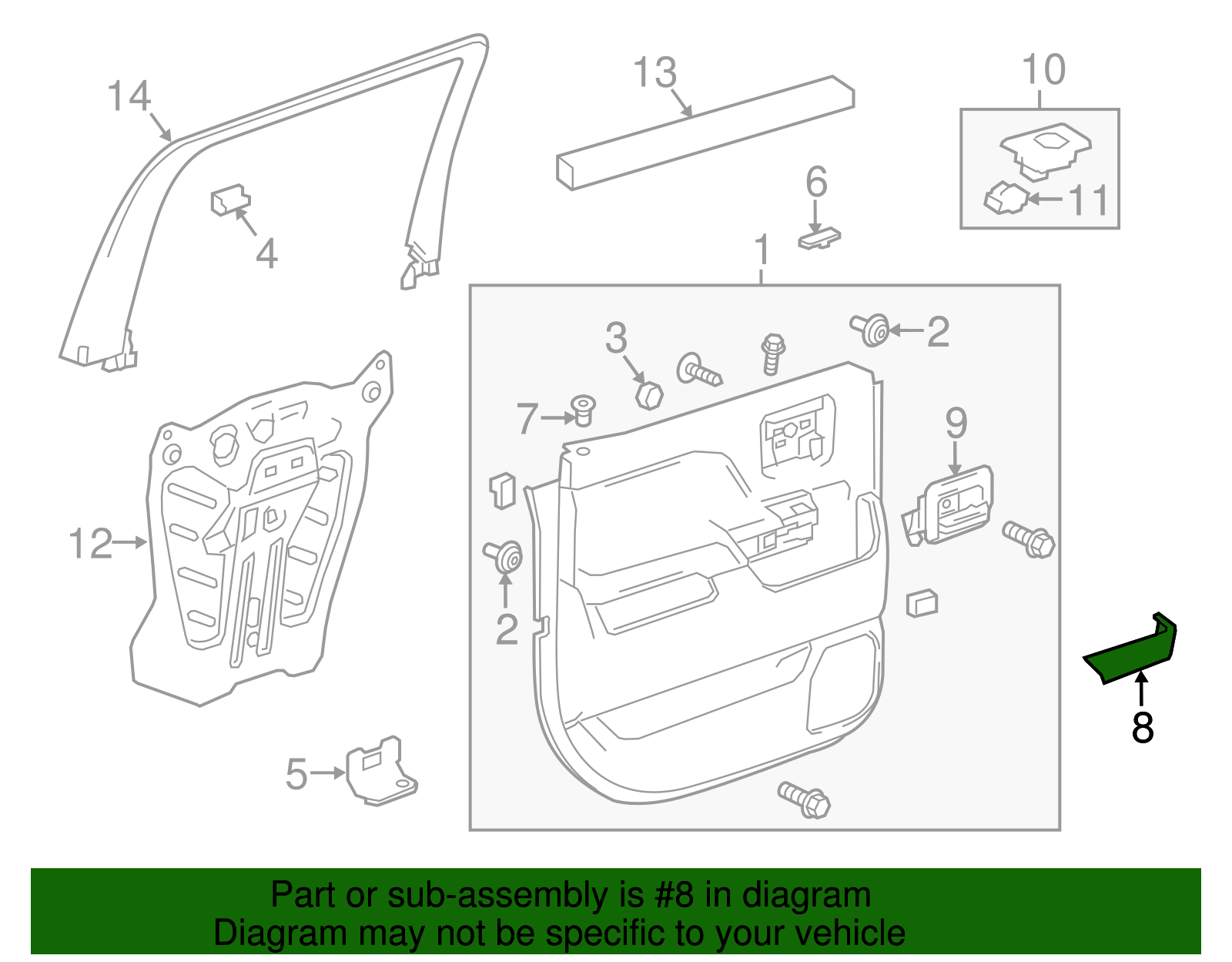 Off Road Carbon Rear Driver Side Door Armrest Cover Trim - GM (84317065)