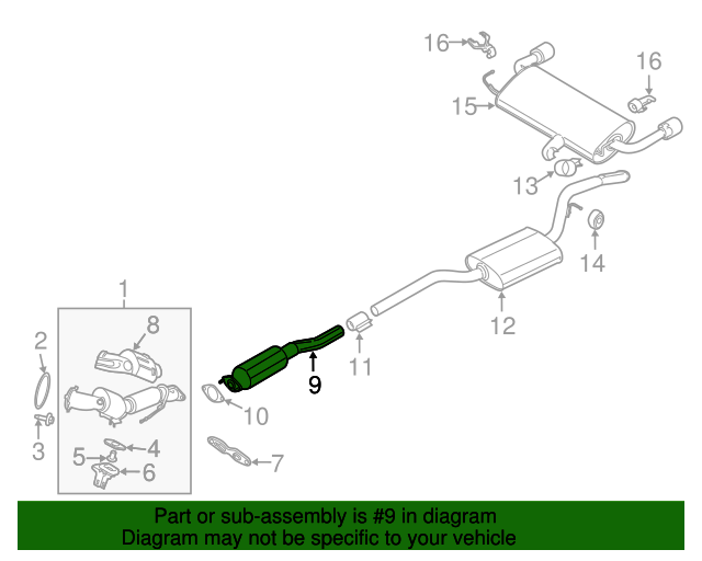 20132016 Ford Escape OEM Front Muffler CV6Z5230S Ford Parts Center