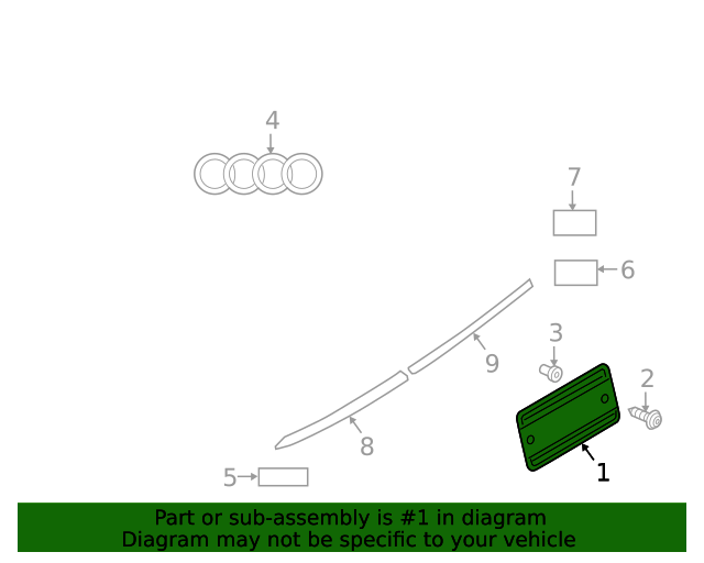 4M08271139B9 Rear License Plate Bracket 20172019 Audi Q7 Audi