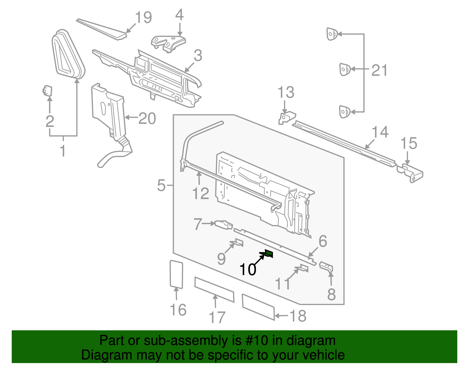 Bracket, Pubx Cover S/Rl W/Screw - GM (88937330)