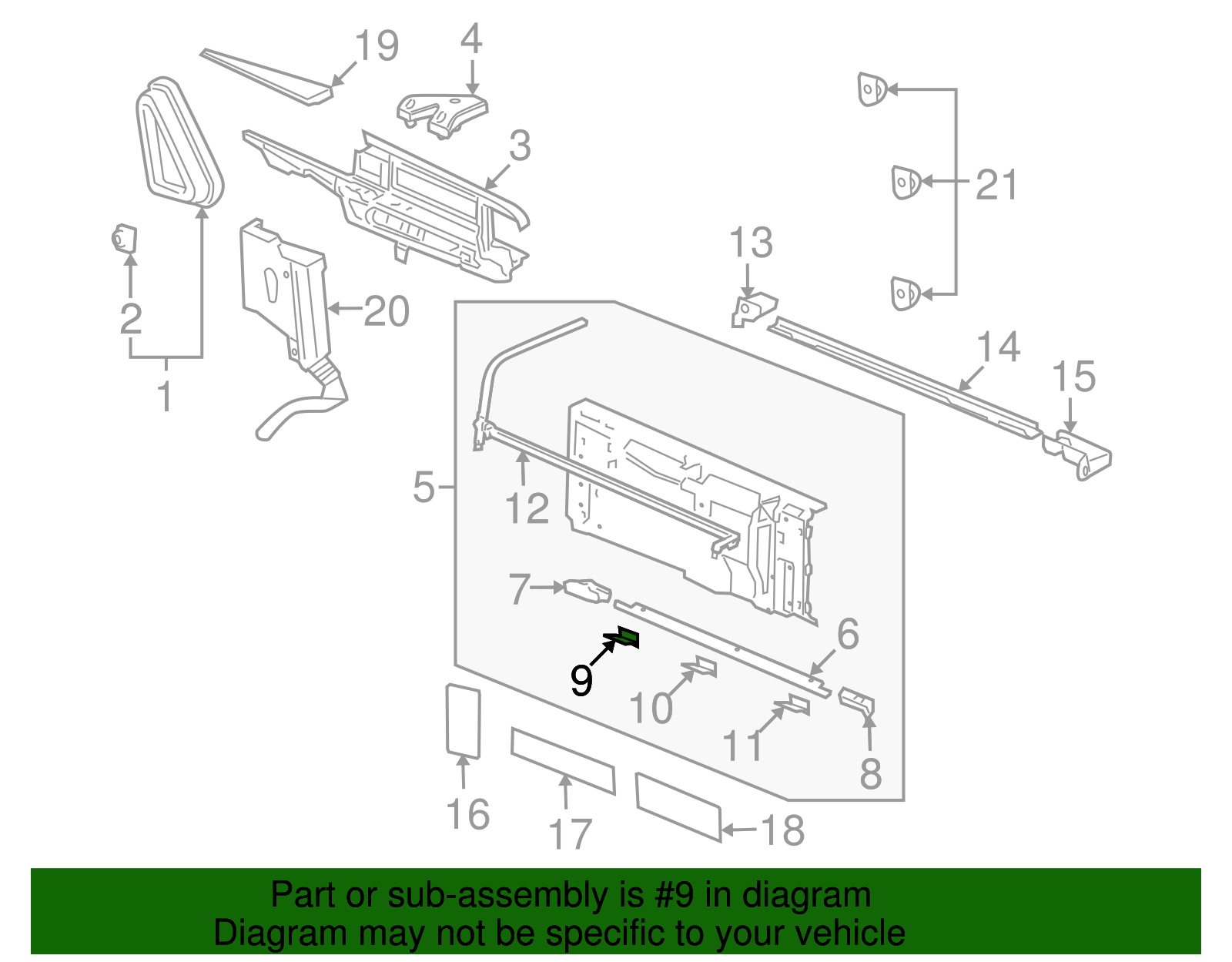 Bracket, Pubx Cover S/Rl W/Screw - GM (88937333)