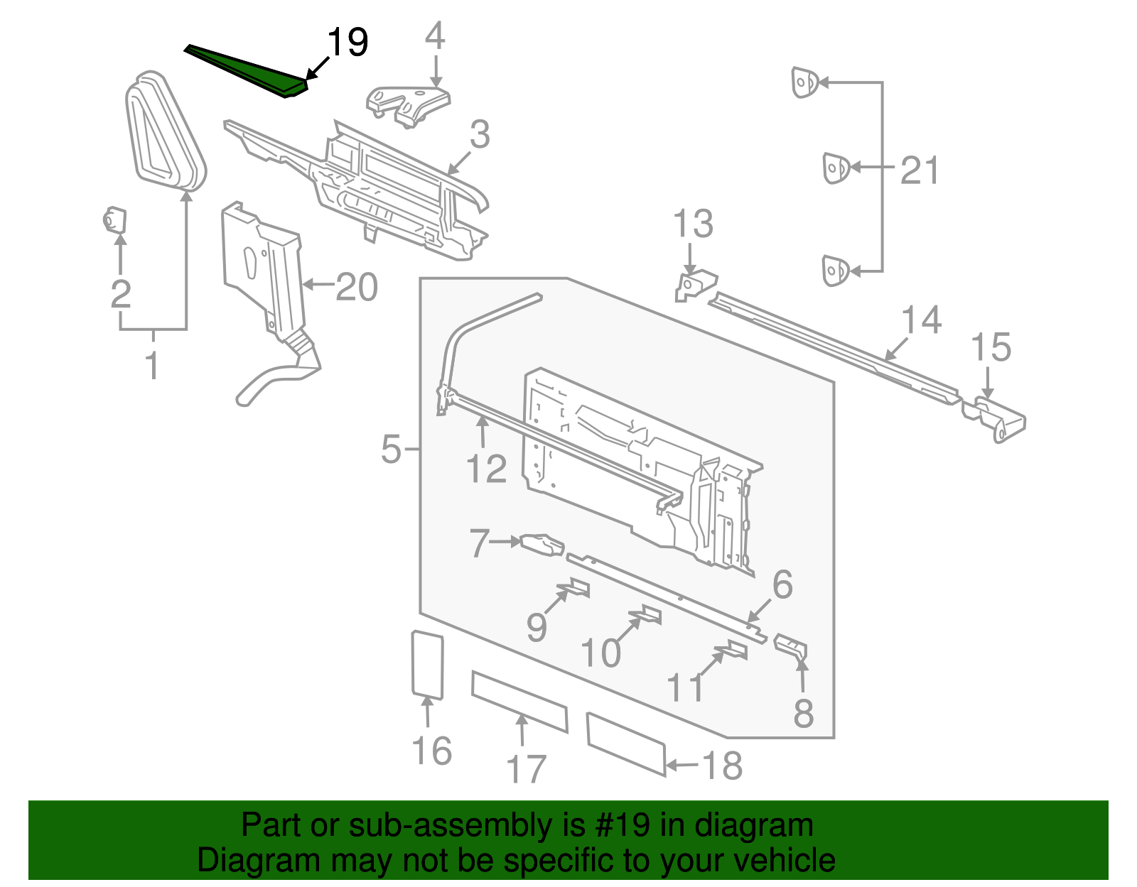 Deflector, Body Side Rear Drn Duct Wat *Left-hand*Serv Primer - GM (88944321)
