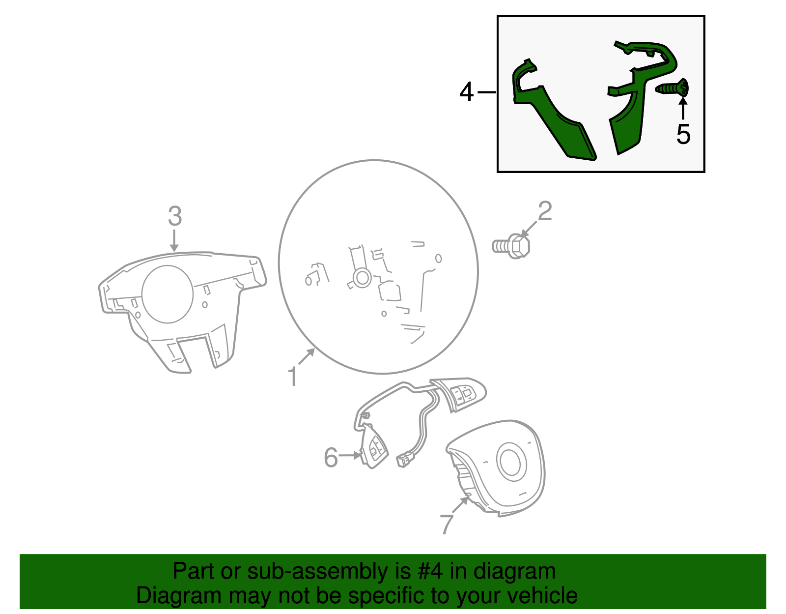 Cover Kit, Strg Whl Spoke - GM (92219467)