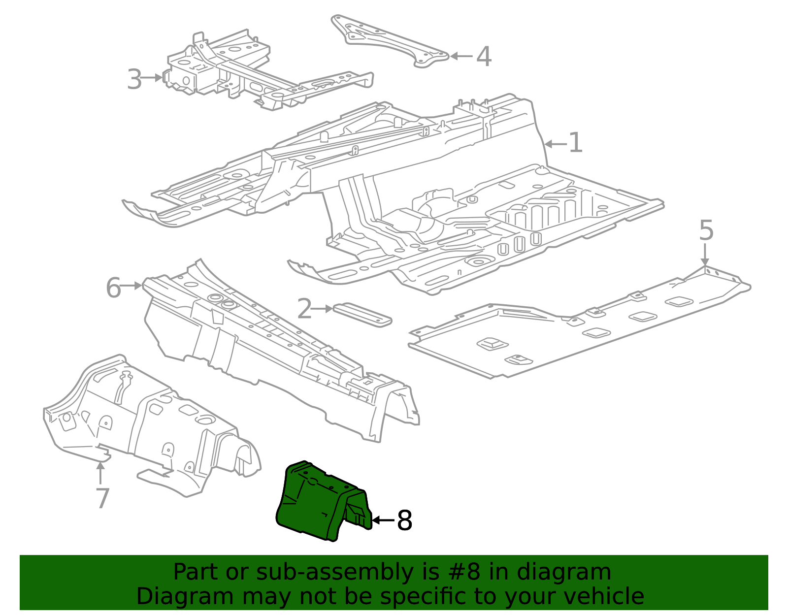 Floor Panel Tunnel Rear Insulator - Cadillac (84135605)