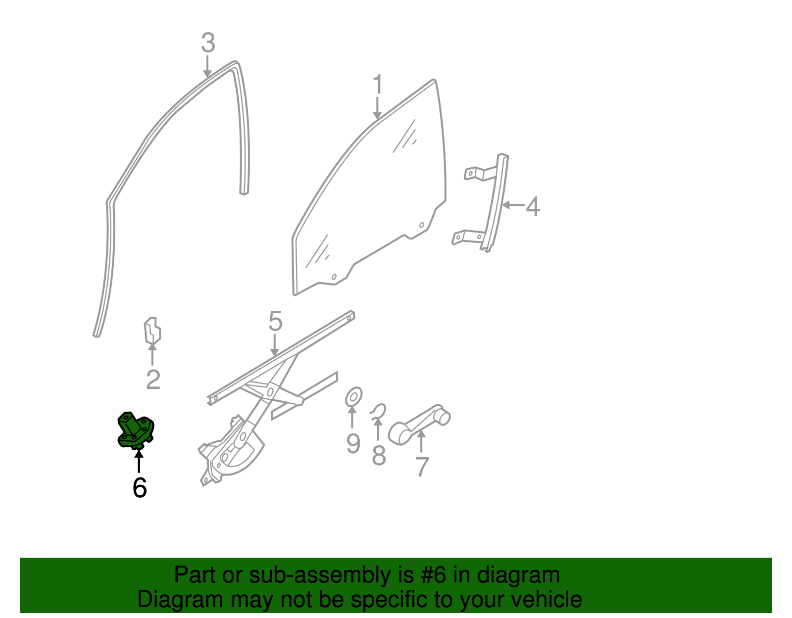 Front Passenger Side Power Window Regulator Motor - GM (96879740)