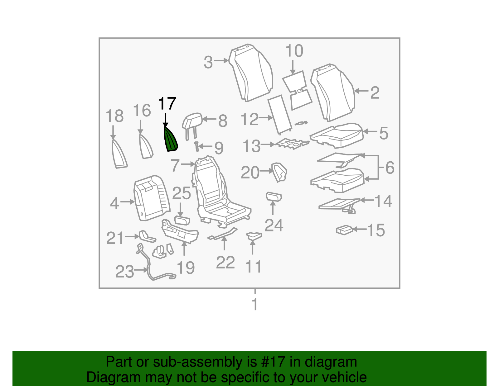 Housing, P/Seat Side Airbag - GM (10365507)