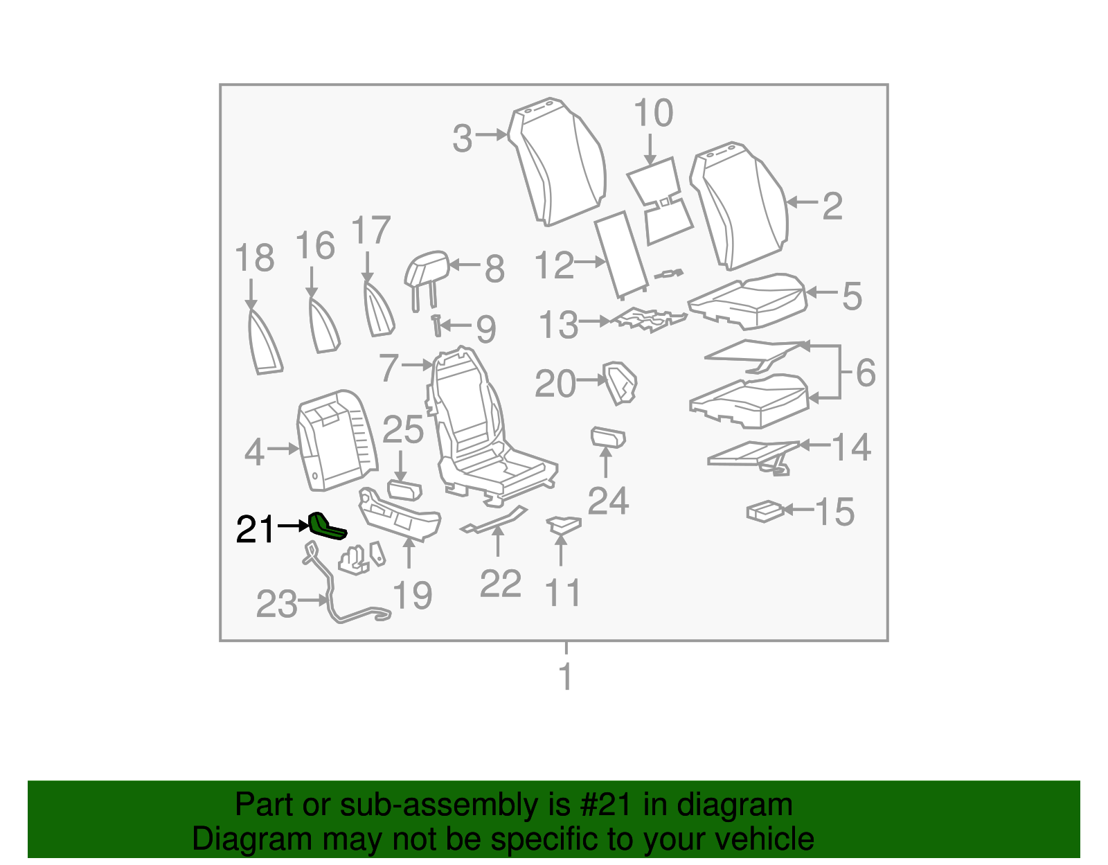 Handle Assembly-P/Seat Recl                  *Ebony - GM (10357979)