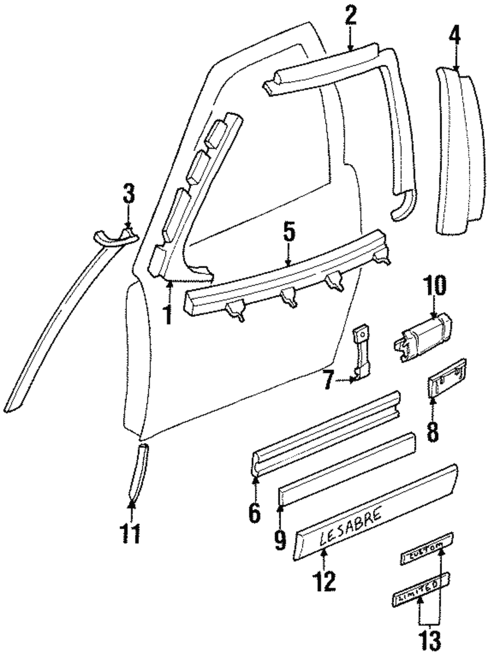 Side Door Center Molding Rear Clip - GM (25644358)