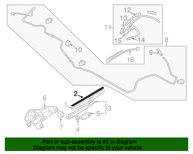8253A095 Wiper Insert 20112023 Mitsubishi Outlander Sport Capital