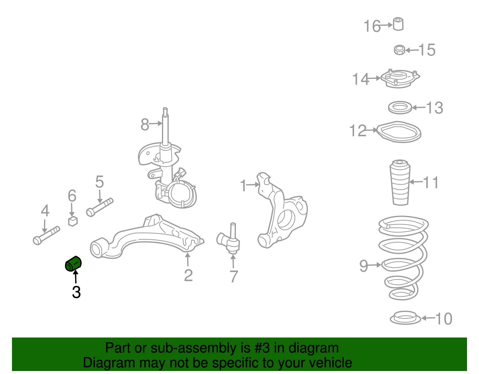 Bushing Assembly, Rear Suspension Lower Control Arm - Cadillac (89030112)