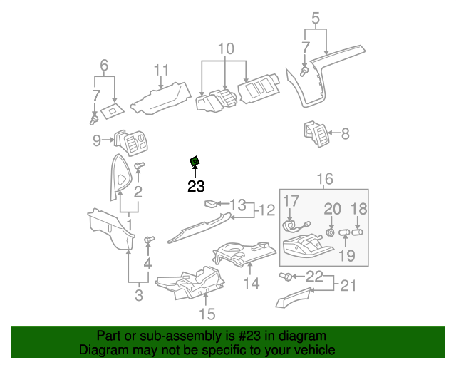 20062011 Cadillac DTS Ebony Inside Air Temperature Sensor Aspirator