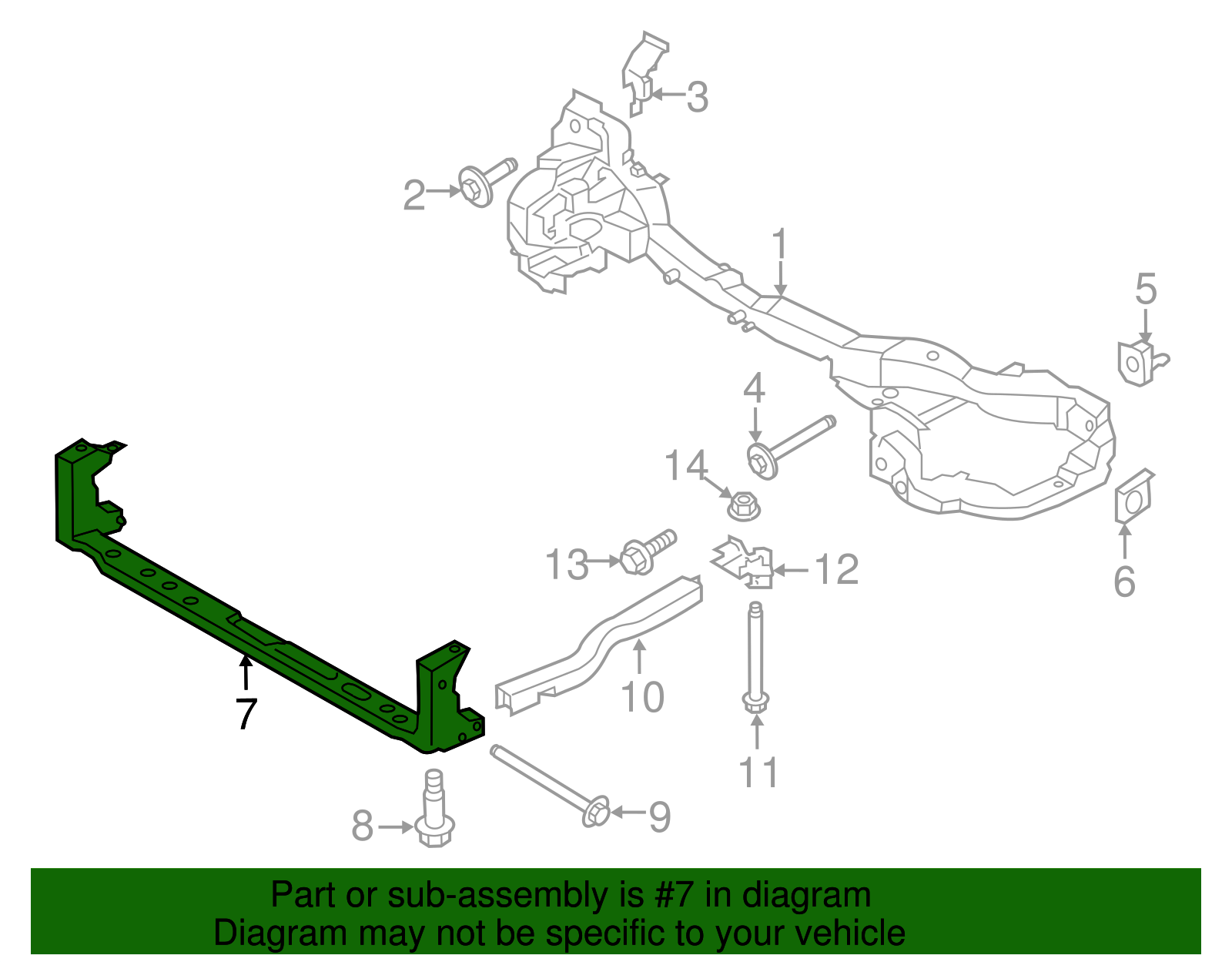 2013-2016 Ford Lower Tie Bar CV6Z-7810812-A | OEM Parts Online